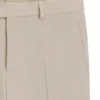 Tapered-fit trousers in wool-blend seersucker