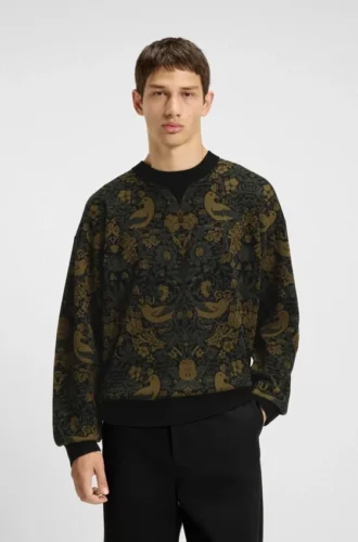 Tapestry-jacquard sweater in a relaxed fit