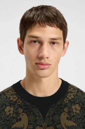 Tapestry-jacquard sweater in a relaxed fit