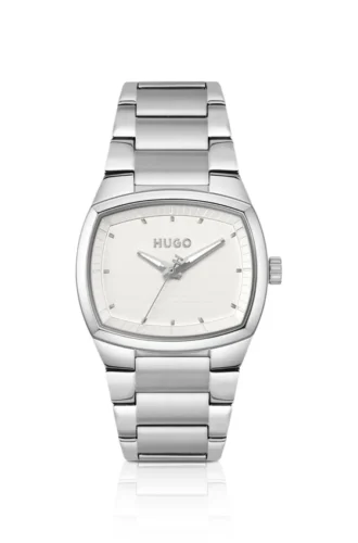 Telly stainless-steel watch with retro-inspired case