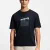 Tennis-artwork T-shirt in Pima cotton
