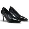 Textured-leather pumps with 7cm heel