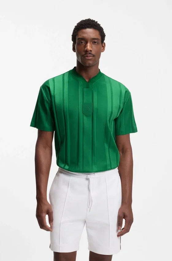 Textured-stripe T-shirt in cotton Textured-stripe T-shirt in cotton