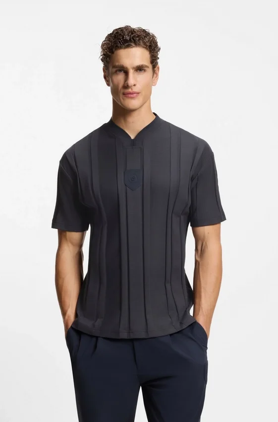 Textured-stripe T-shirt in cotton Textured-stripe T-shirt in cotton