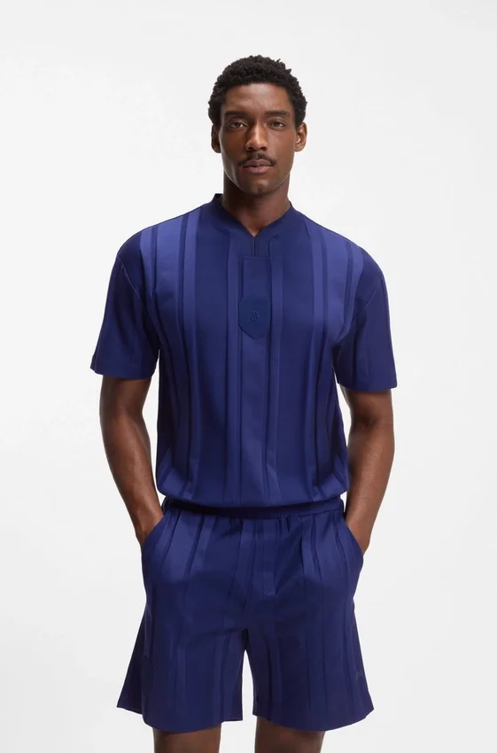 Textured-stripe T-shirt in cotton Textured-stripe T-shirt in cotton