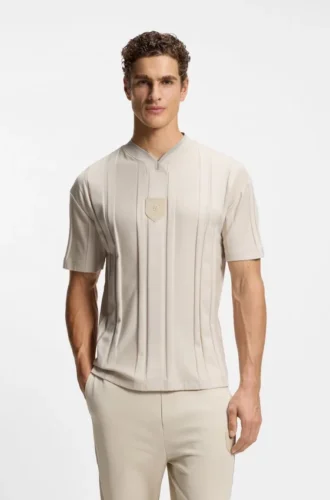 Textured-stripe T-shirt in cotton