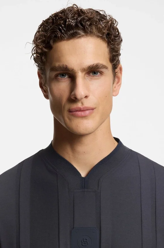 Textured-stripe T-shirt in cotton Textured-stripe T-shirt in cotton