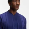 Textured-stripe T-shirt in cotton Textured-stripe T-shirt in cotton