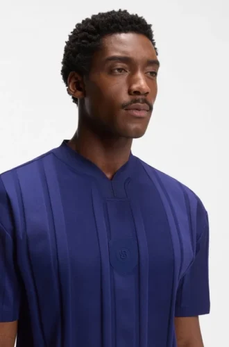 Textured-stripe T-shirt in cotton