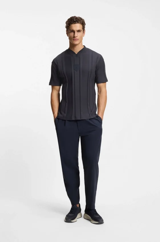 Textured-stripe T-shirt in cotton Textured-stripe T-shirt in cotton