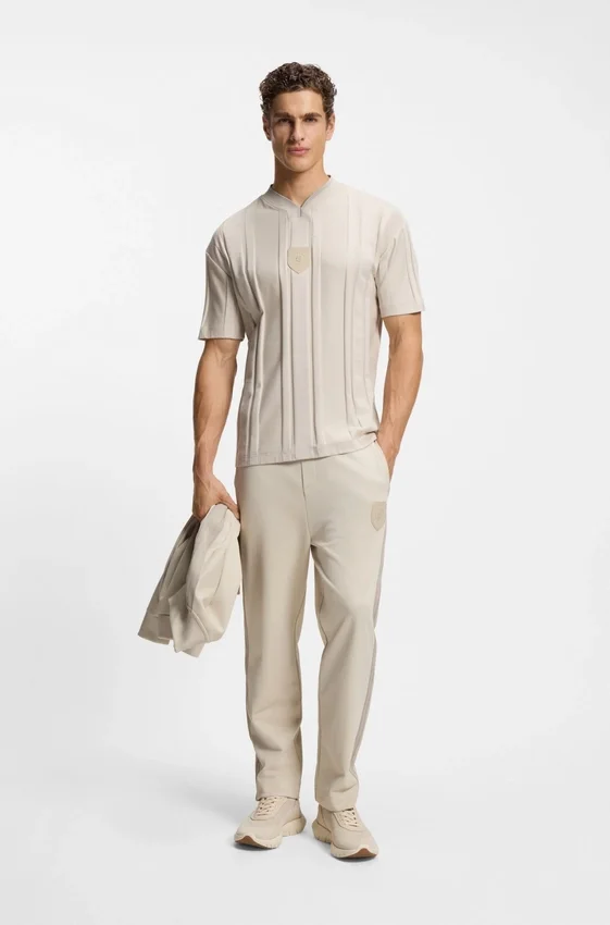 Textured-stripe T-shirt in cotton Textured-stripe T-shirt in cotton
