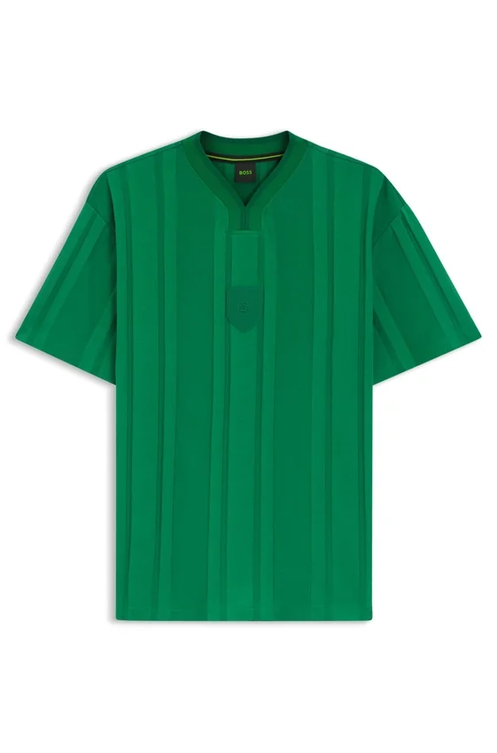 Textured-stripe T-shirt in cotton Textured-stripe T-shirt in cotton