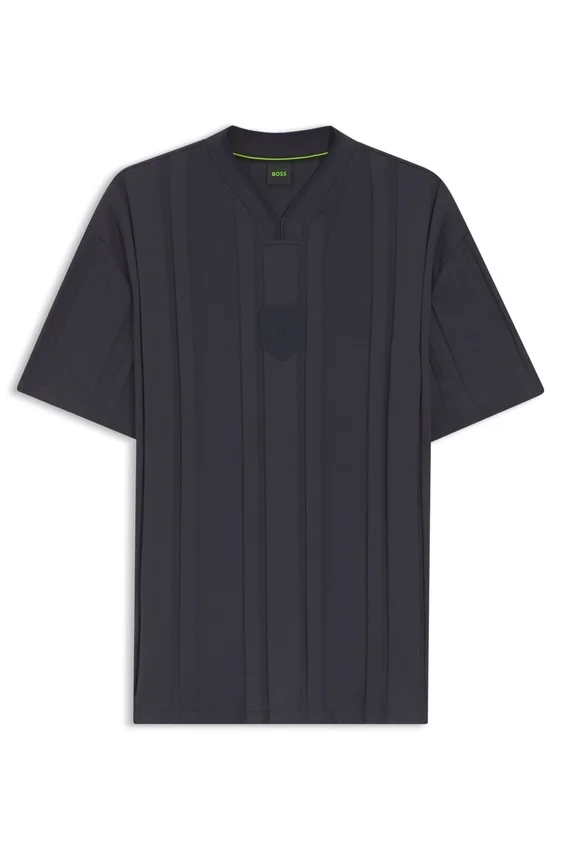 Textured-stripe T-shirt in cotton Textured-stripe T-shirt in cotton