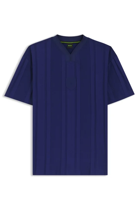 Textured-stripe T-shirt in cotton Textured-stripe T-shirt in cotton