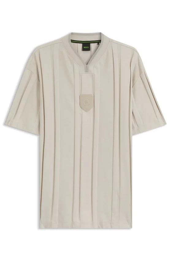 Textured-stripe T-shirt in cotton Textured-stripe T-shirt in cotton