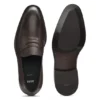 Textured-tongue loafers in leather Textured-tongue loafers in leather
