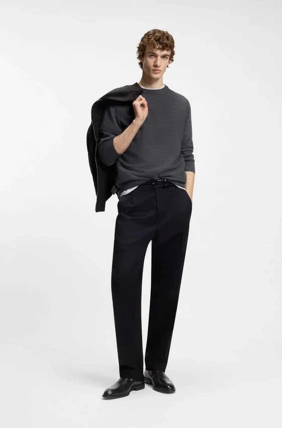 Textured-tongue loafers in leather Textured-tongue loafers in leather