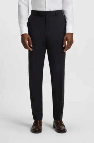 Thermo-regulating slim-fit trousers in virgin wool