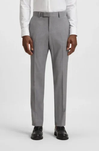 Thermo-regulating slim-fit trousers in virgin wool