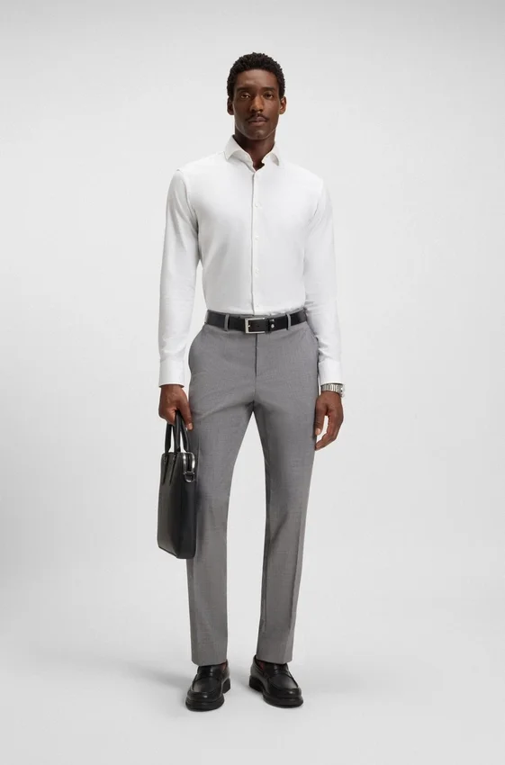 Thermo-regulating slim-fit trousers in virgin wool Thermo-regulating slim-fit trousers in virgin wool