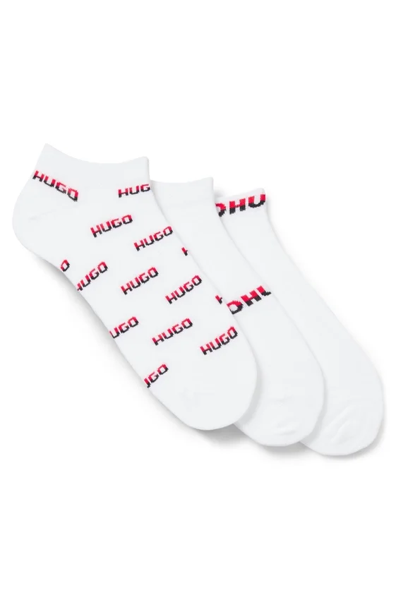Three-pack of ankle-length socks with two-tone logos Three-pack of ankle-length socks with two-tone logos