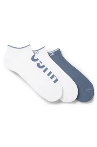 Three-pack of ankle socks with logos