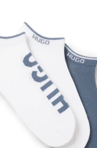 Three-pack of ankle socks with logos