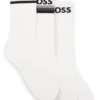 Three-pack of bamboo-blend ankle socks with logos
