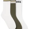 Three-pack of bamboo-blend ankle socks with logos