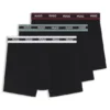 Three-pack of branded boxer briefs in stretch cotton