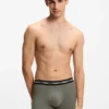 Three-pack of branded boxer briefs in stretch cotton
