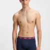 Three-pack of branded boxer briefs in stretch cotton
