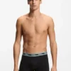 Three-pack of branded boxer briefs in stretch cotton