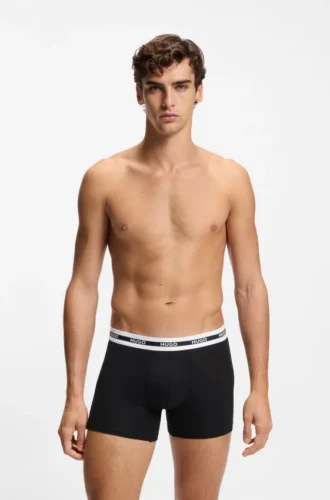 Three-pack of branded boxer briefs in stretch cotton