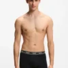 Three-pack of branded boxer briefs in stretch cotton