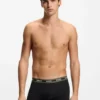 Three-pack of branded boxer briefs in stretch cotton