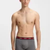 Three-pack of branded boxer briefs in stretch cotton