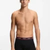 Three-pack of branded boxer briefs in stretch cotton