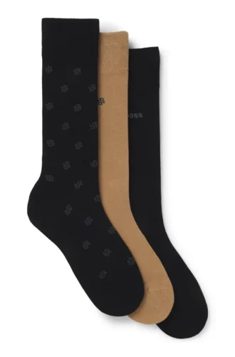 Three-pack of cotton-blend socks in a regular length