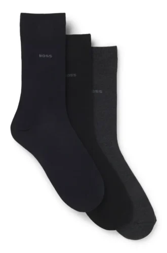 Three-pack of cotton-blend socks in a regular length