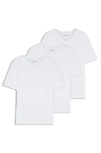 Three-pack of cotton V-neck undershirts