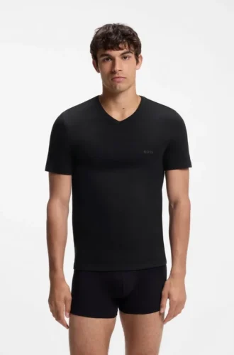 Three-pack of cotton V-neck undershirts