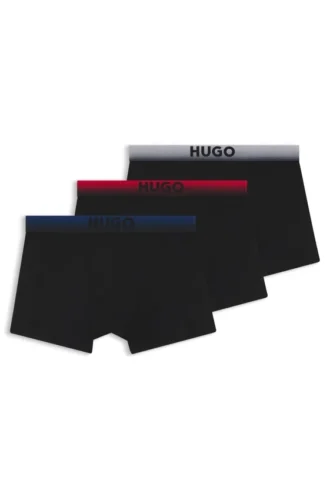Three-pack of degradé-waistband trunks