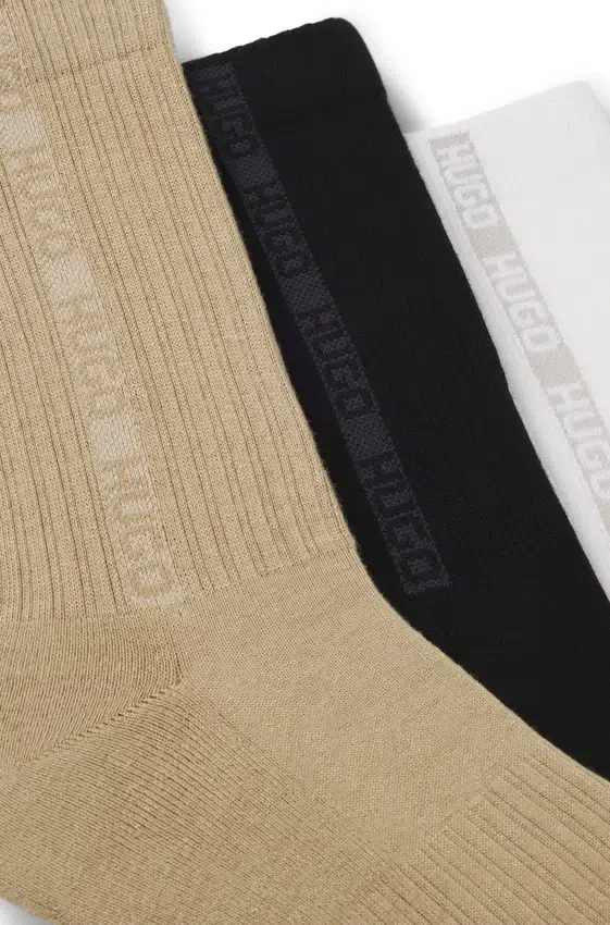 Three-pack of logo-tape socks in a regular length Three-pack of logo-tape socks in a regular length