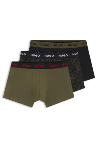 Three-pack of logo trunks in stretch cotton