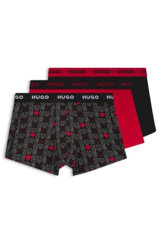 Three-pack of logo trunks in stretch cotton