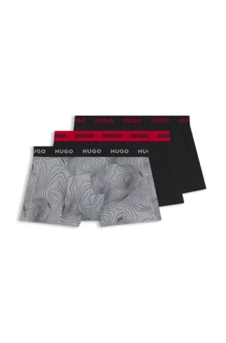 Three-pack of logo trunks in stretch cotton