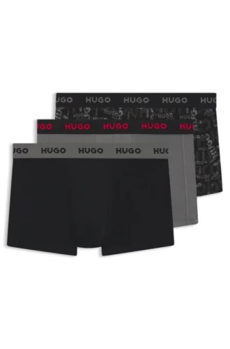 Three-pack of logo trunks in stretch cotton