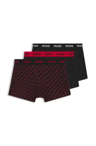 Three-pack of logo trunks in stretch cotton
