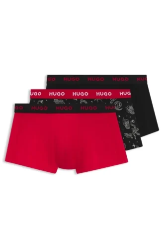 Three-pack of logo trunks in stretch cotton